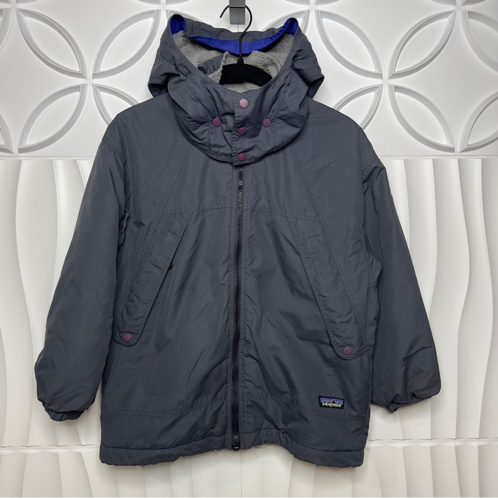 Patagonia Kids Puffer Jacket - Gray with Blue Accents